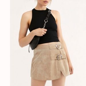 Free People Understand Buckle suede miniskirt